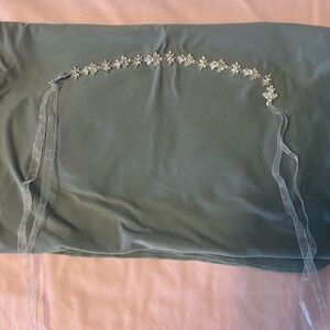 Wedding Headband with Crystals and White Ribbon NEVER WORN